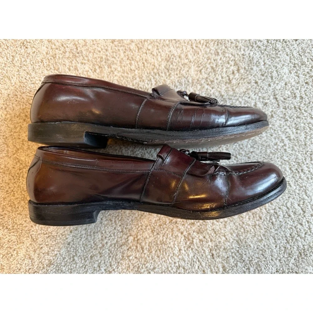 Allen Edmonds Newport Leather Tassel Loafers Brown Dress Shoes Mens Size 10.5 B